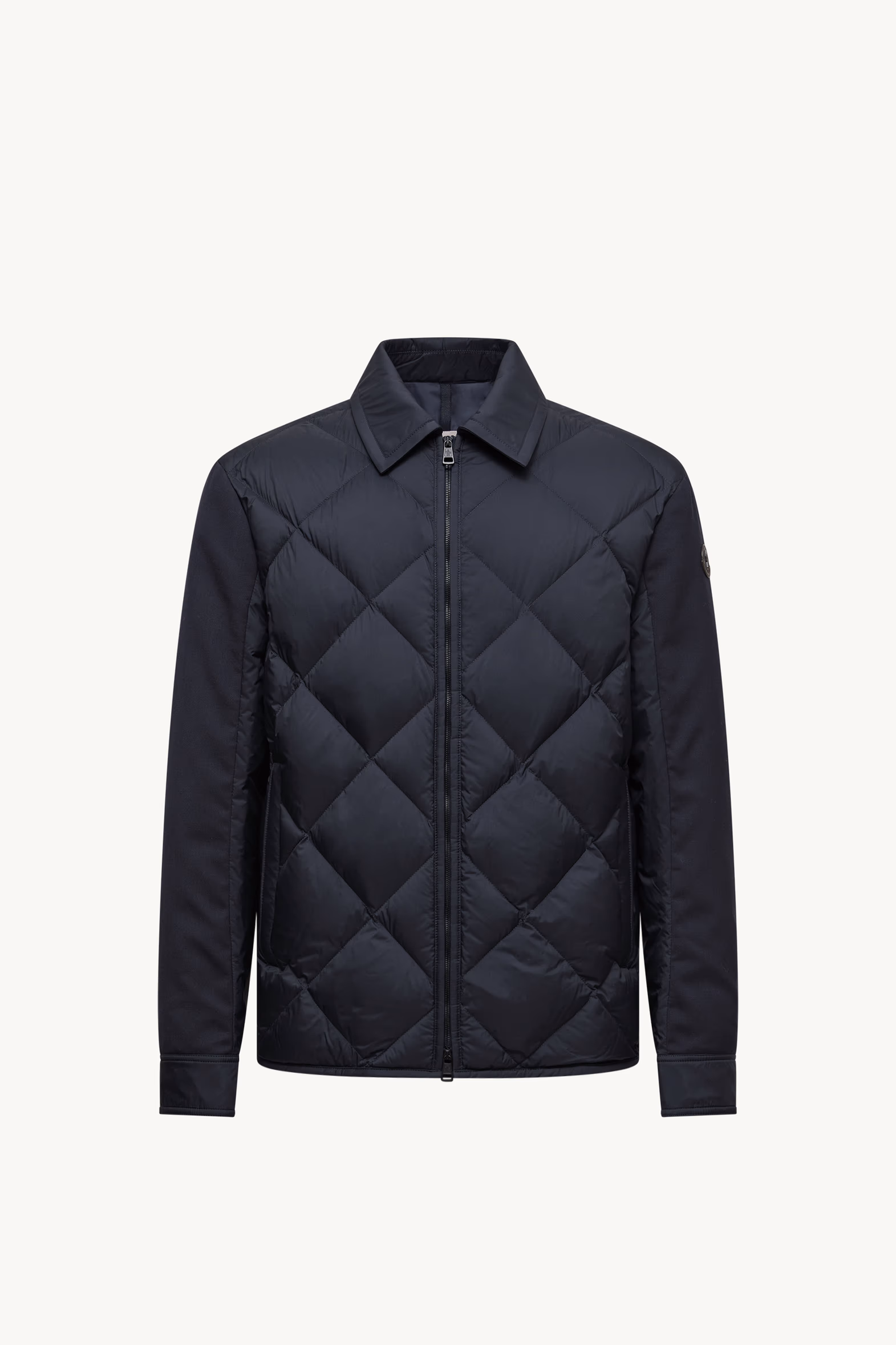Aiguille Diamond-Quilted Down Shirt Jacket Men Blue Moncler 2